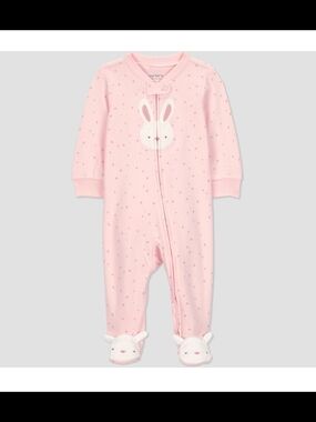 🌻 NWT Carter’s Just One You Bunny 2-Way Zip Sleeper Size NB 🌸